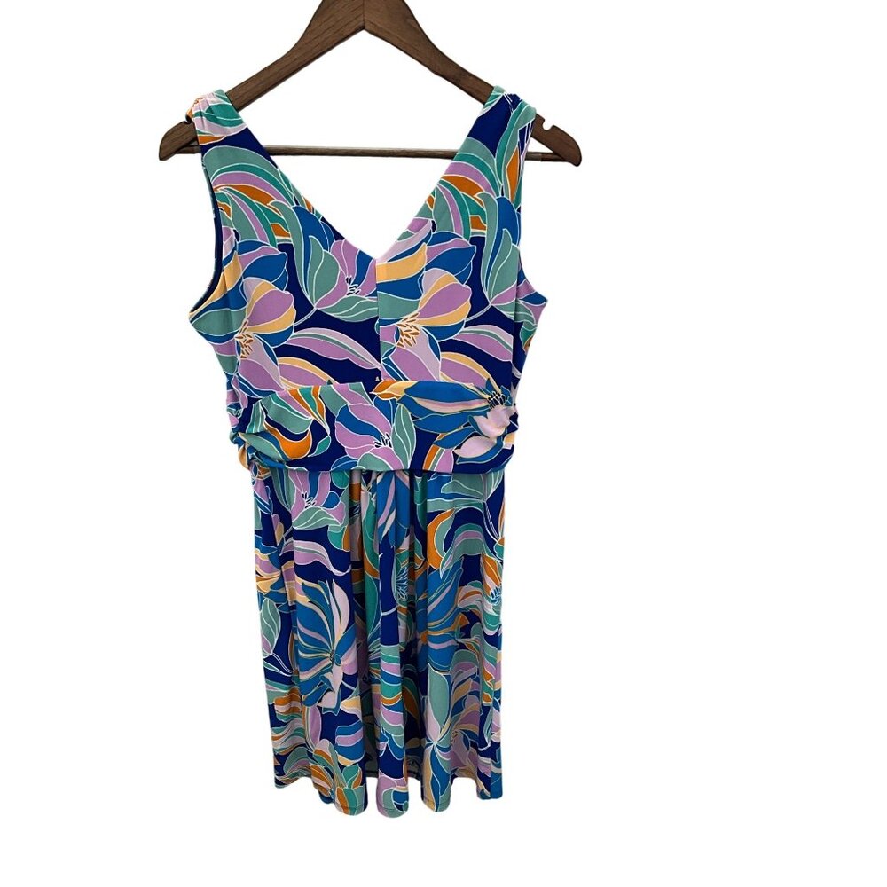 Cappagallo Womens Floral Dress S Blue/Lilac Multi-Color - Picture 5 of 7
